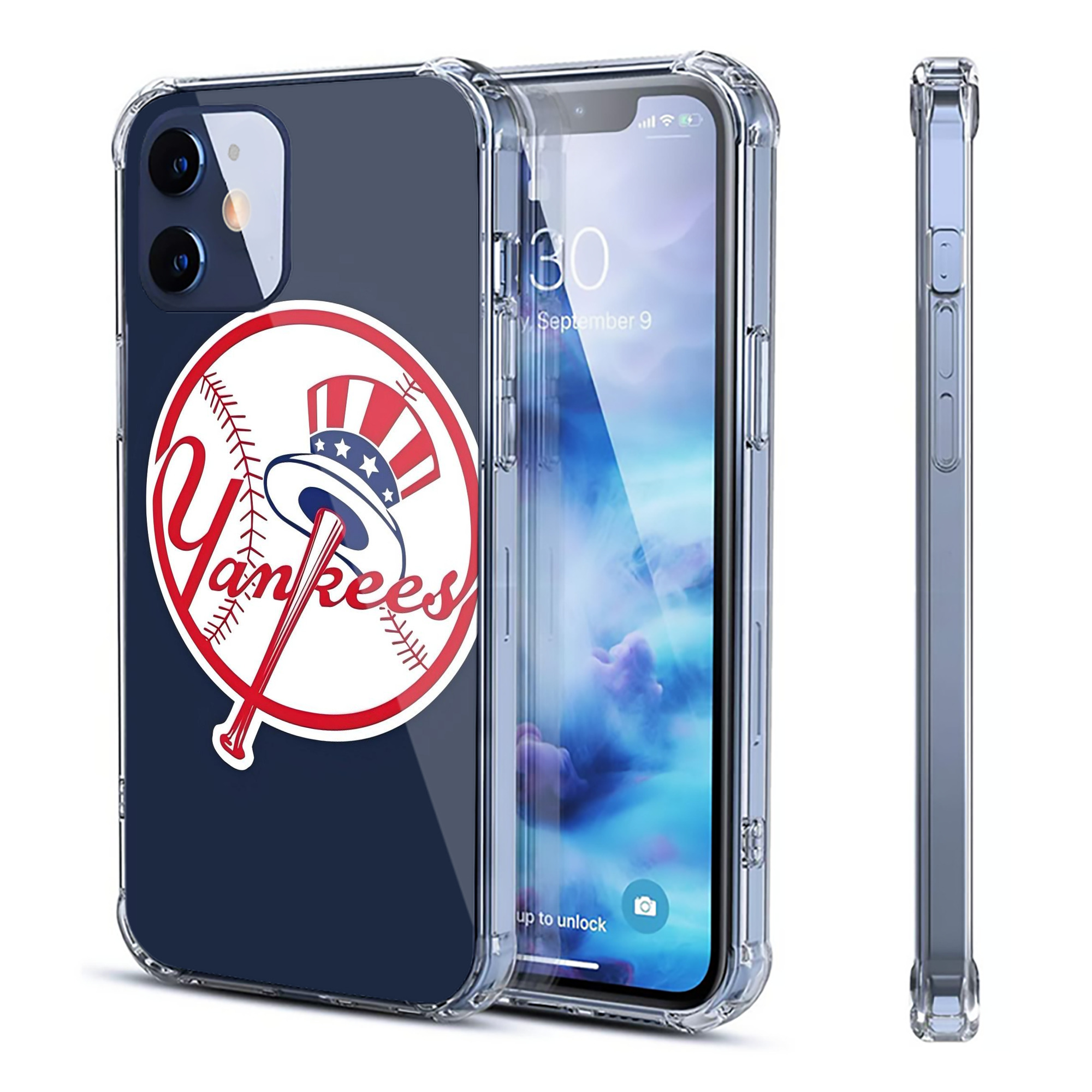 New York Yankees 216 Clear IPhone 12 Case – Soft TPU With UV Print – Enhanced Drop Protection, Precise Fit, Anti-Fingerprint, Customizable Design, Scratch-Resistant, Yellow-Resistant